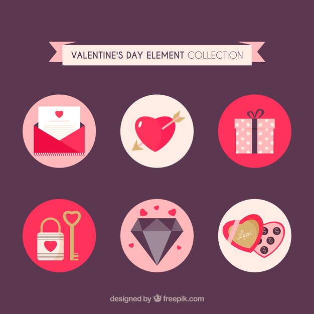 Colección de elementos de san valentín