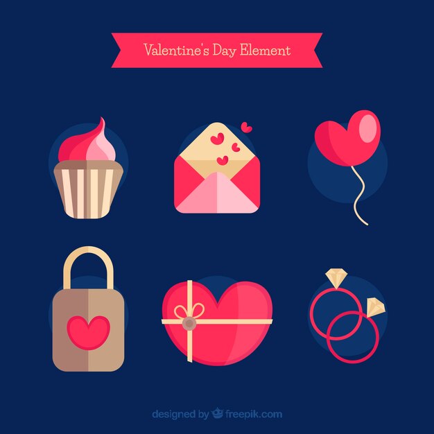 Colección de elementos de san valentín