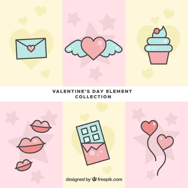 Colección de elementos de san valentín