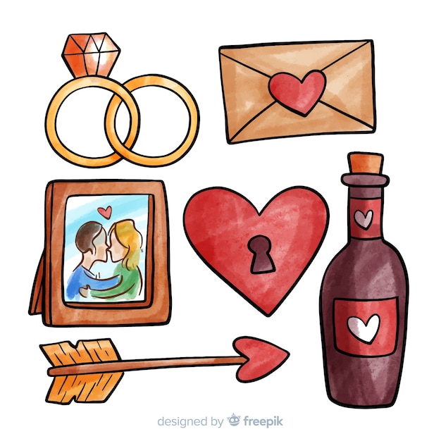 Colección de elementos de san valentín