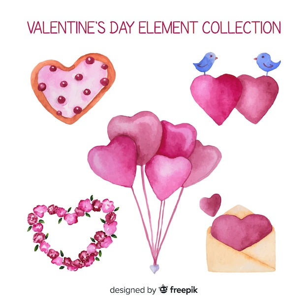 Colección de elementos de san valentín