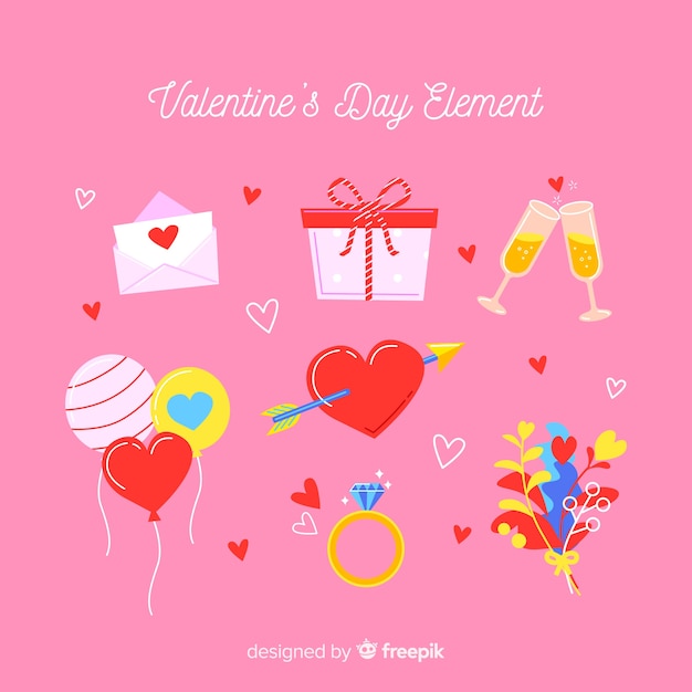 Colección de elementos de san valentín
