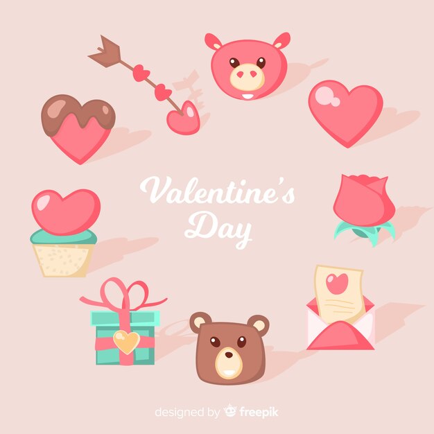 Colección de elementos de san valentin