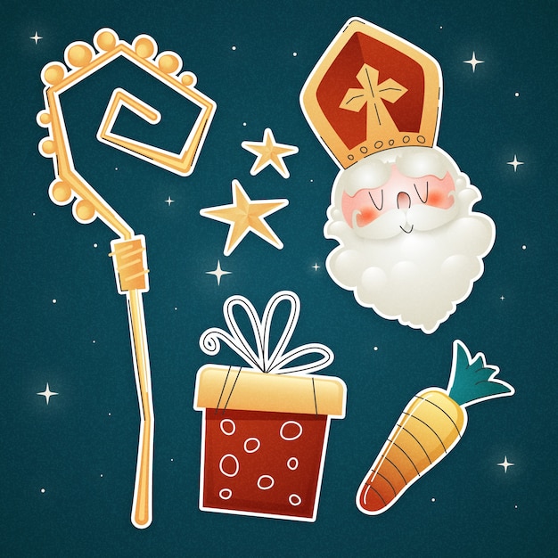 Colección de elementos de sinterklaas de gradiente