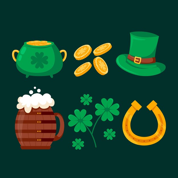 Colección de elementos para st. dia de patricio