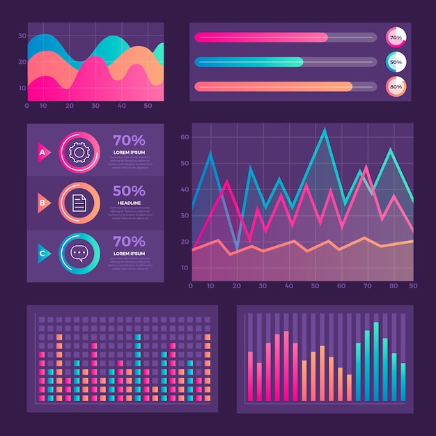 Vector gratuito colección de elementos del tablero de negocios