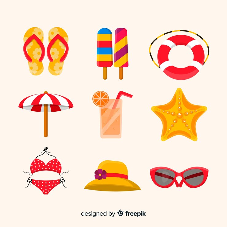 Vector gratuito colección de elementos veraniegos