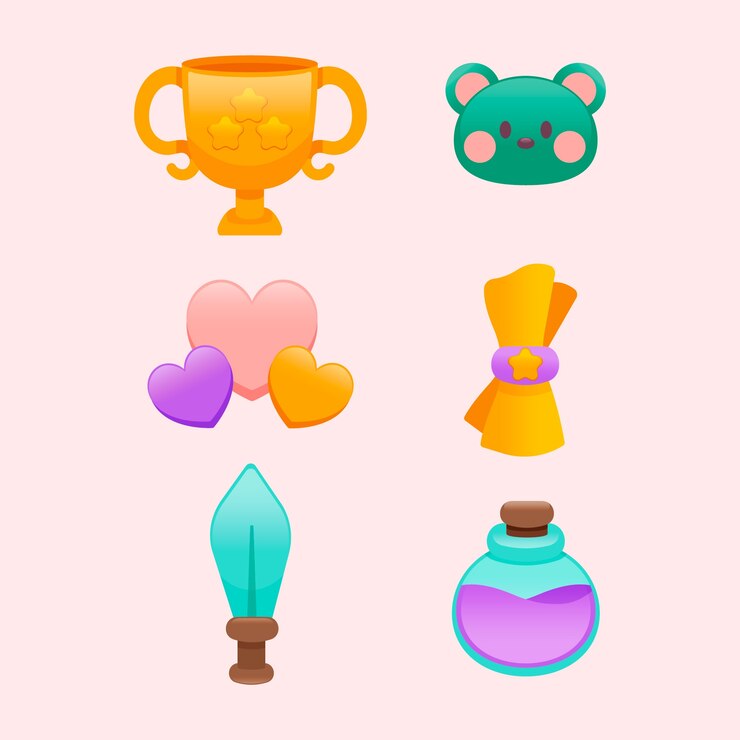 Vector gratuito colección de elementos de videojuegos.