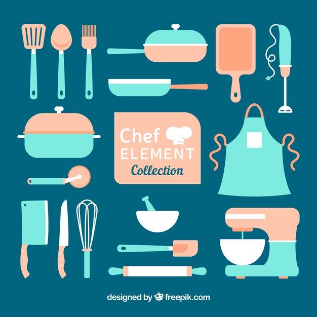 Colección de elementos vintage de cocina 
