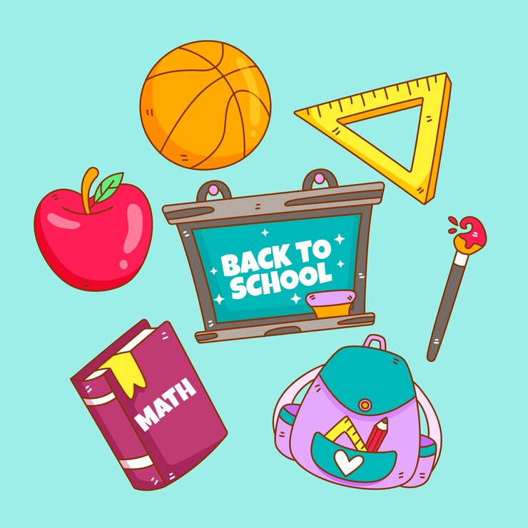 Vector gratuito colección de elementos de vuelta al cole dibujados a mano