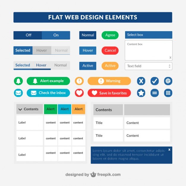 Vector gratuito colección de elementos web útiles