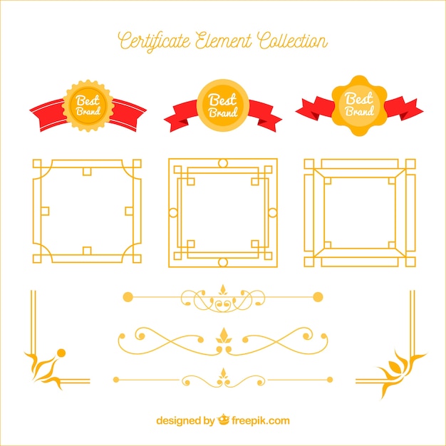 Vector gratuito colección de elements de certificado