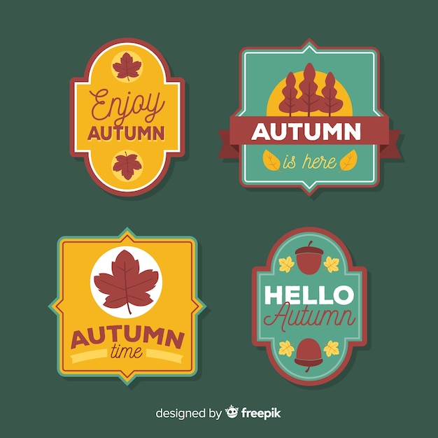 Colección de emblemas de otoño estilo vintage