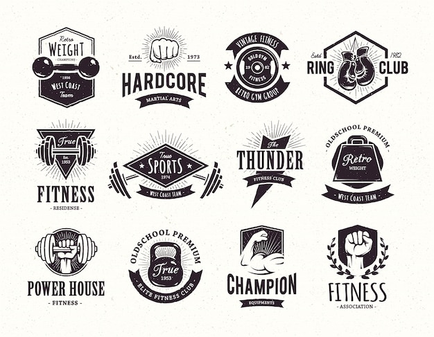 colección de emblemas retro