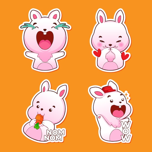 Colección de emotes de animales dibujados a mano