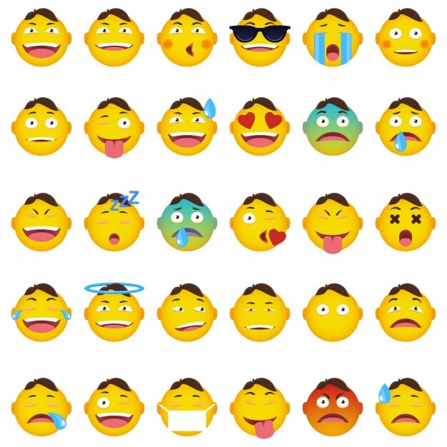 Vector gratuito colección de emoticonos a color