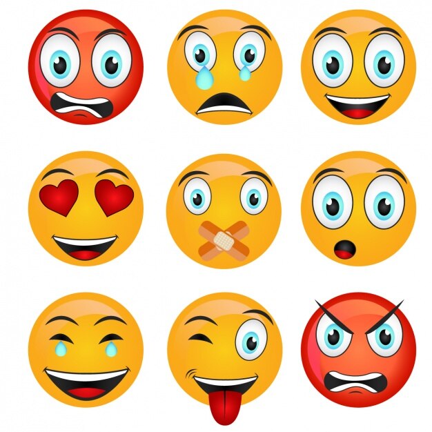 Colección de emoticonos a color
