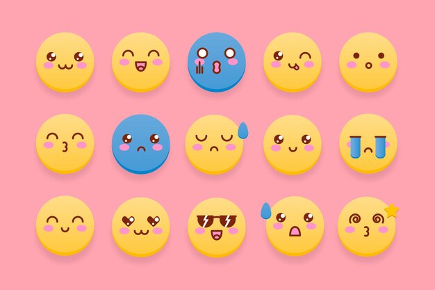 Colección de emoticonos lindos