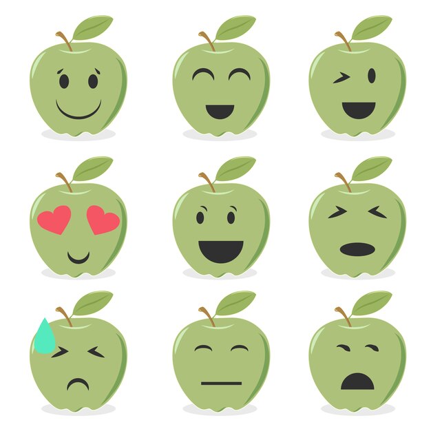 Colección de emoticonos de manzana