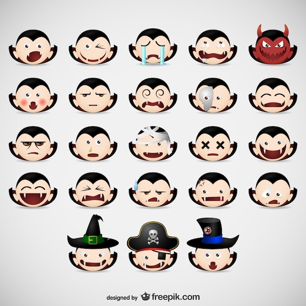 Colección de emoticonos de vampiros