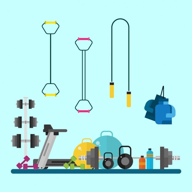 Colección de equipo de ejercicio