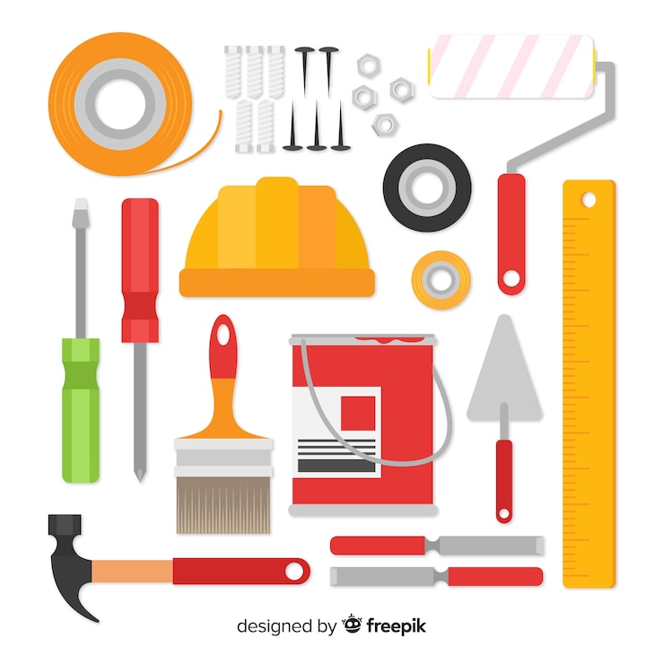 Vector gratuito colección de equipos de construcción planos