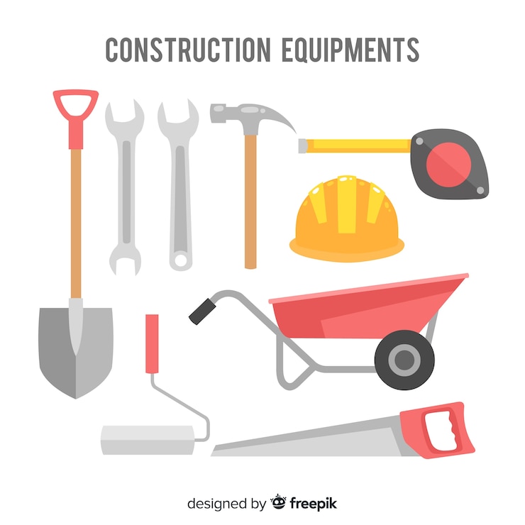 Vector gratuito colección de equipos de construcción planos
