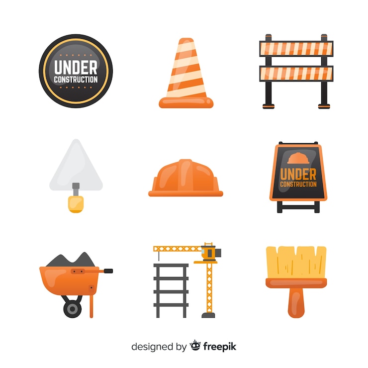 Vector gratuito colección de equipos de construcción planos