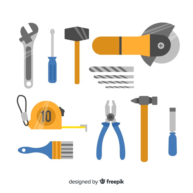 Vector gratuito colección de equipos de construcción planos