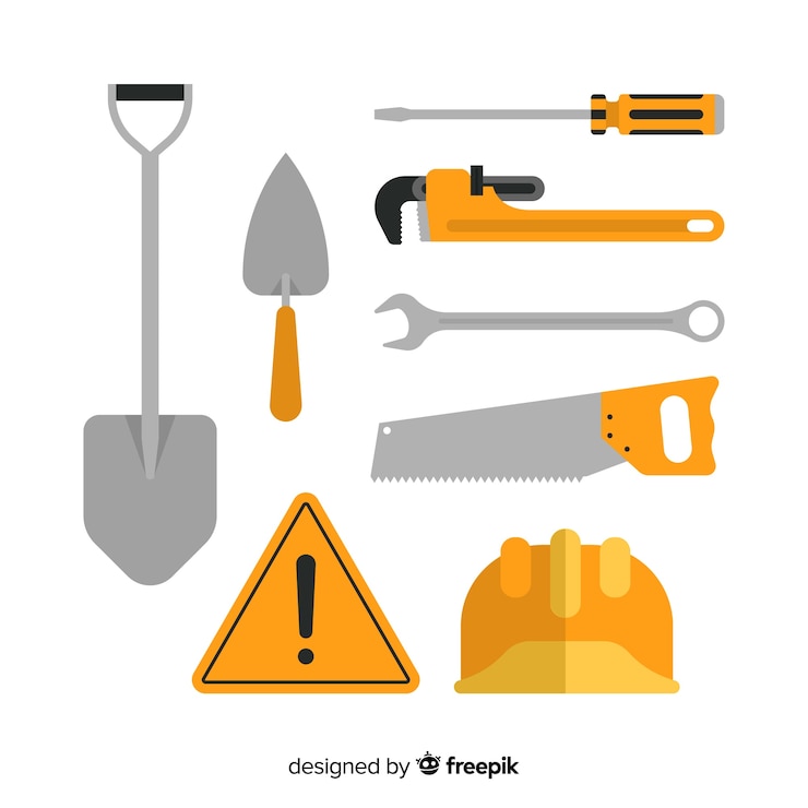 Vector gratuito colección de equipos de construcción planos
