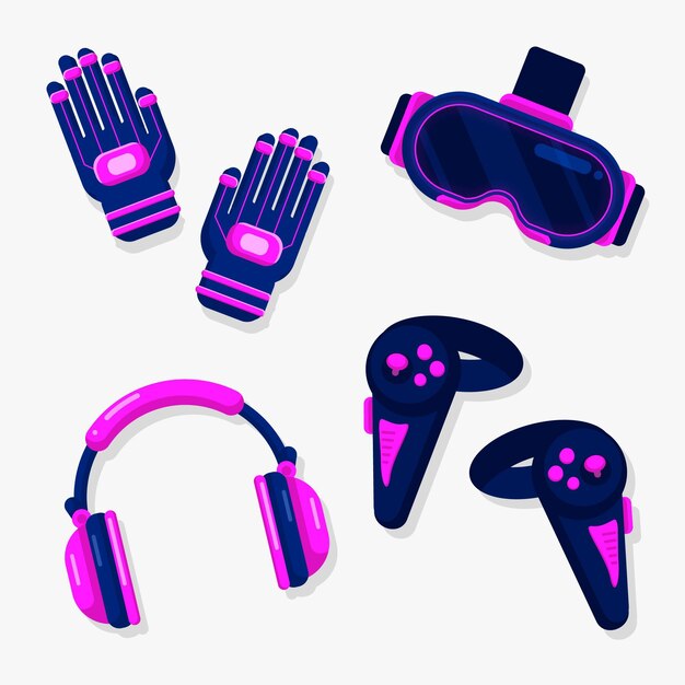 Colección de equipos de realidad virtual