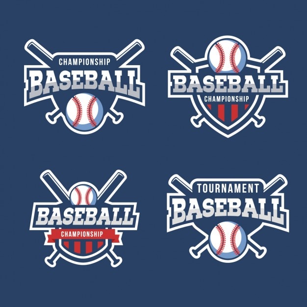 Vector gratuito colección de escudos de béisbol