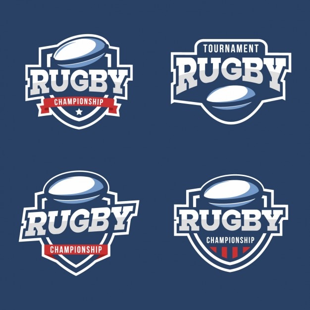 Vector gratuito colección de escudos de rugby