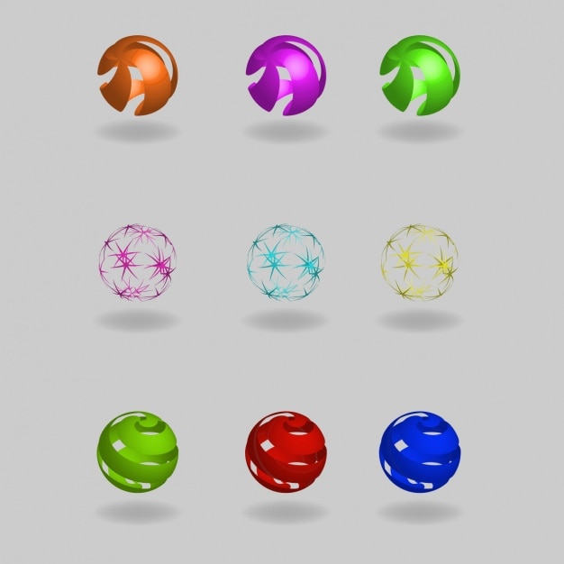 Vector gratuito colección de esferas a color