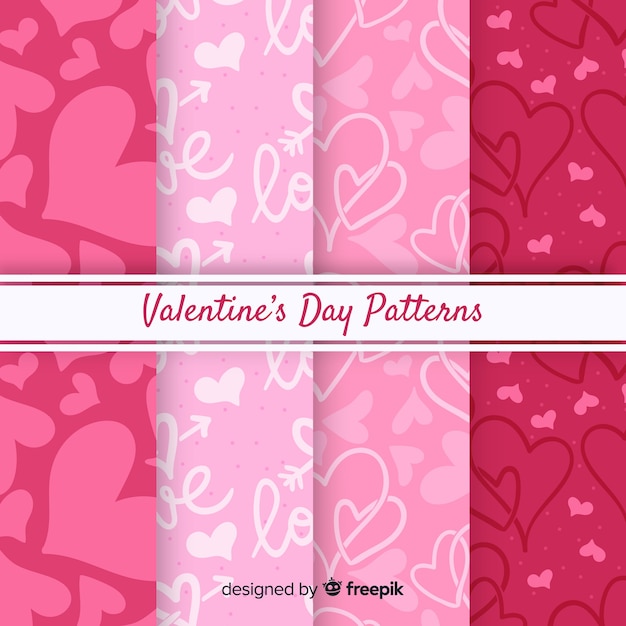 Vector gratuito colección de estampados del día de san valentín