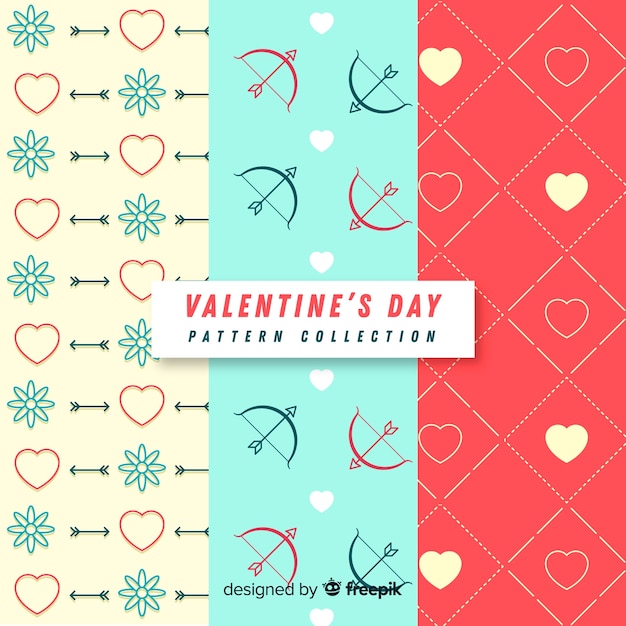 Vector gratuito colección de estampados del día de san valentín