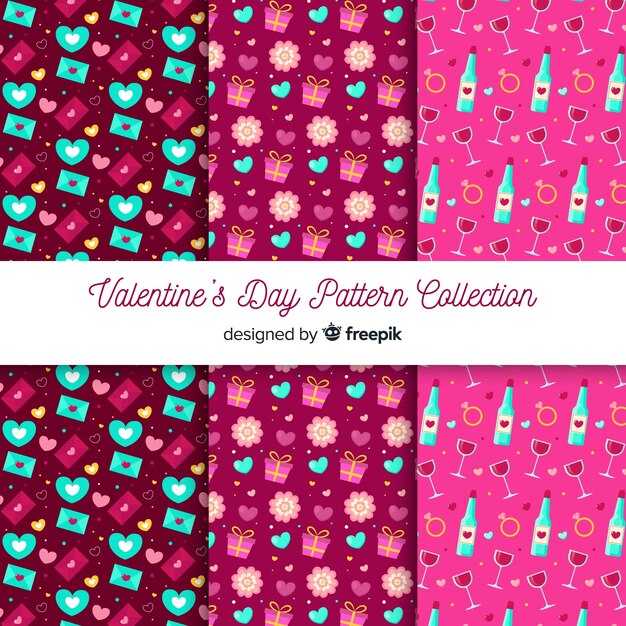 Colección de estampados del día de san valentín