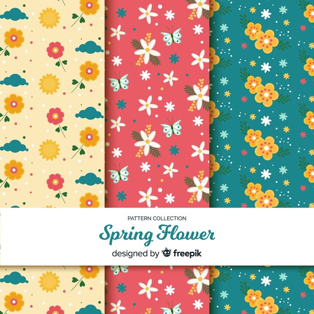 Colección de estampados florales de primavera
