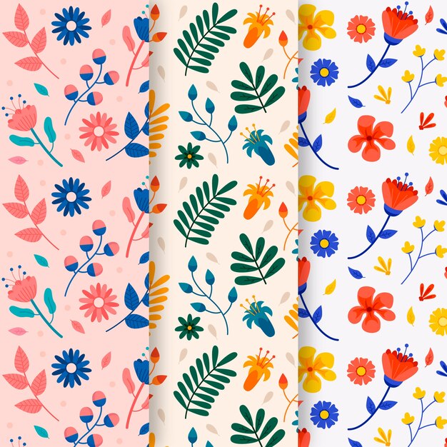 Colección de estampados florales de primavera