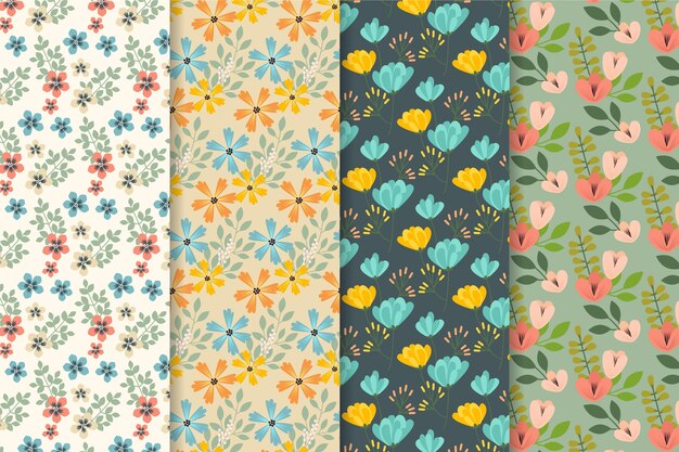 Colección de estampados florales de primavera