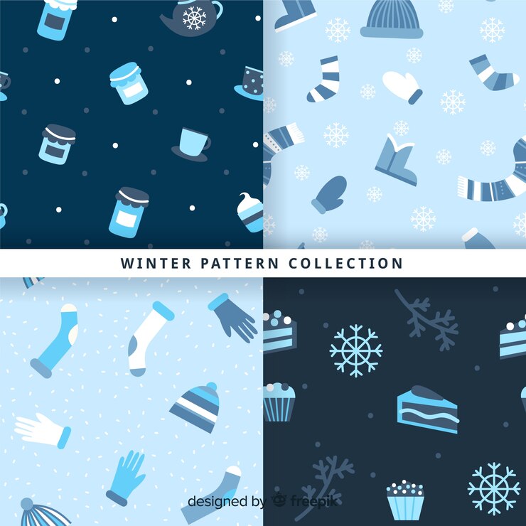 Vector gratuito colección de estampados de invierno