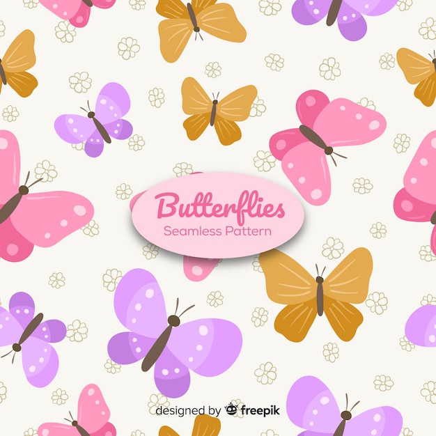 Vector gratuito colección de estampados de mariposas en diseño plano