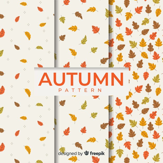 Colección de estampados de otoño en diseño plano