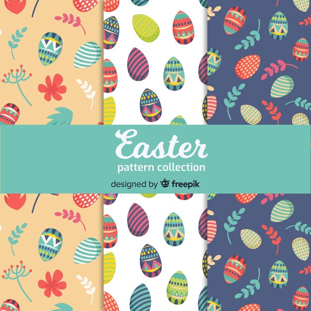 Colección de estampados de pascua en diseño plano