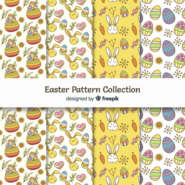 Colección de estampados de pascua en diseño plano