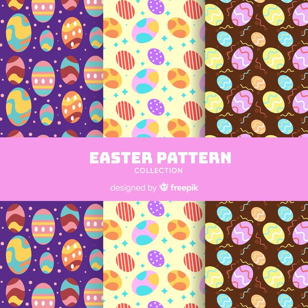 Colección de estampados de pascua en diseño plano