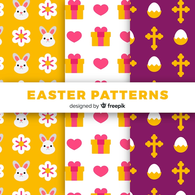 Vector gratuito colección de estampados de pascua
