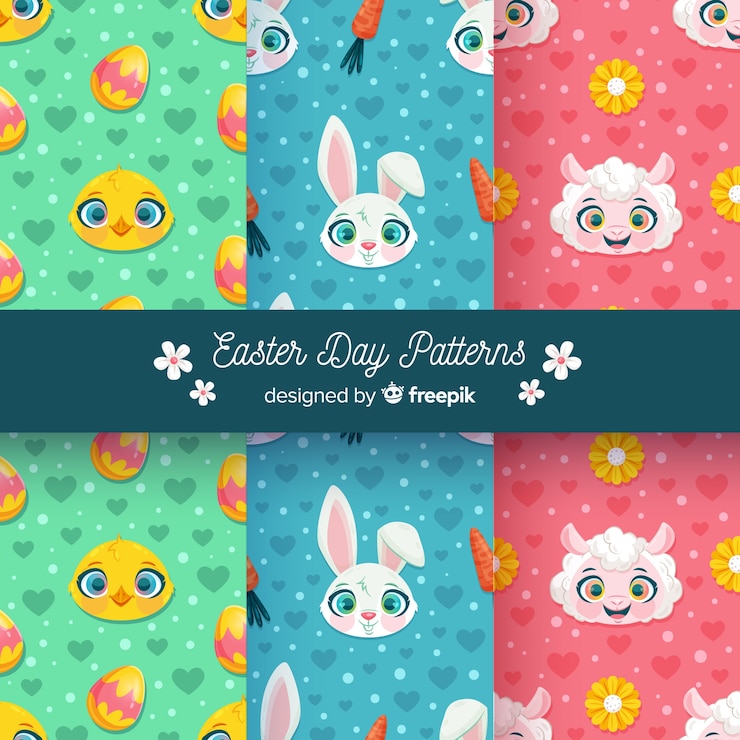 Vector gratuito colección de estampados de pascua