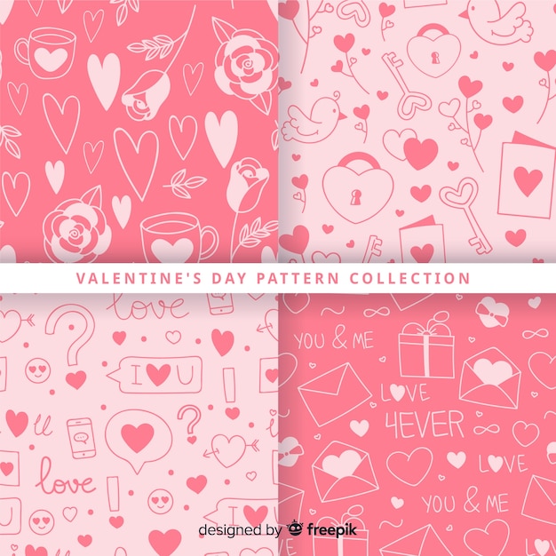 Colección de estampados de san valentín