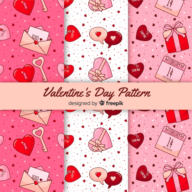 Vector gratuito colección de estampados de san valentín